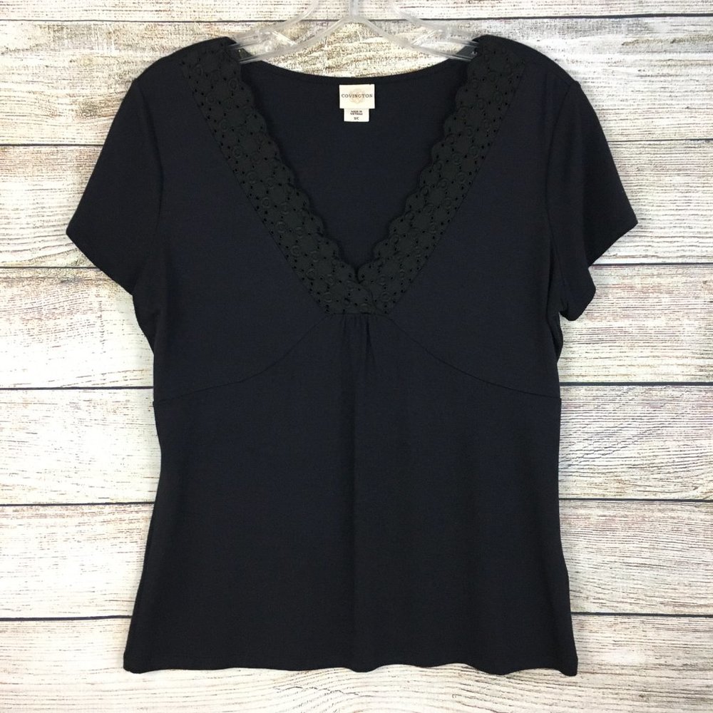 Covington Eyelet Lace Detail Pullover Top